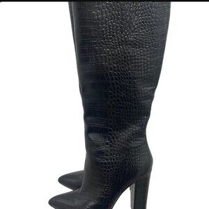 Crocodile Knee High Boots